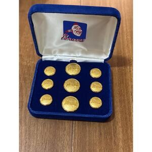 Atlanta Braves Baseball Limited Edition Blazer Buttons Set In Case Box